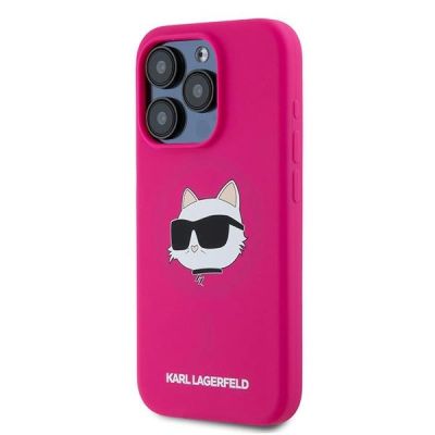 2. Karl Lagerfeld Silikon Choupette Head MagSafe Hülle für iPhone 15 Pro Max – Rosa