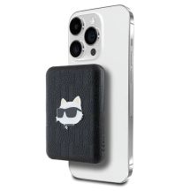Karl Lagerfeld Induktions-Powerbank KLPB5FPGKSCHHK 16W 5000mAh schwarz/schwarz Choupette Head Pin MagSafe