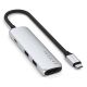 5. Satechi 4-in-1 USB-C Slim Multiport Adapter 4K - Aluminium-Adapter für USB-C Mobilgeräte (USB-C, 4K HDMI, 2x USB-A) (Silber)