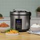 7. Tristar RK-6138 Digitaler Reiskocher und Dampfgarer, 900 W, 2,2 l, 7 Programme, Grau