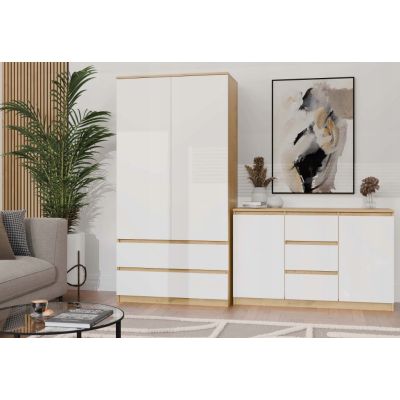 8. 2-türige Kommode mit 3 Schubladen, Artisan/Weiß, Set