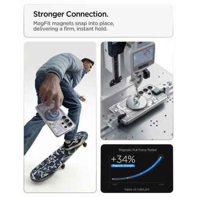10. Spigen Ultra Hybrid Mag MagSafe Hülle für Samsung Galaxy S26 Ultra Zero One – Transparent und Weiß