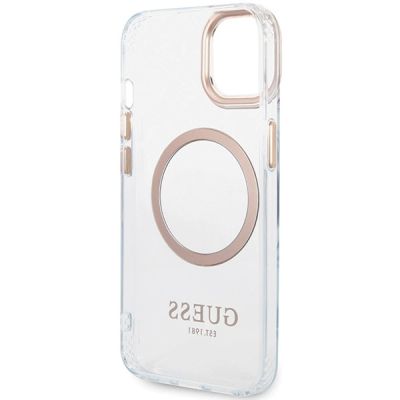 7. Guess Metal Outline MagSafe Case für iPhone 15 Plus / 14 Plus - Gold