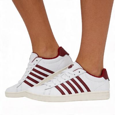 6. K-Swiss Sneakers COURT TIEBREAK II WEISS/TIBETISCHROT/SCHNEEWEISS-M (04413-152-M)