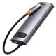 7. HUB Baseus Metal Gleam 6in1 USB-C - USB-C PD 100W 1x HDMI 4K 30Hz 3x USB-A 3.2 1x RJ45 - grau