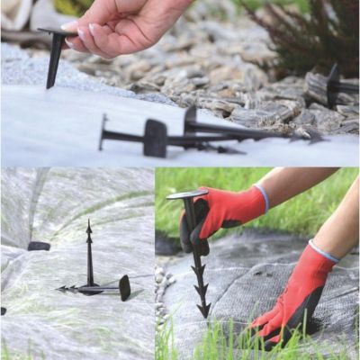 4. Stifte, Köpfe, Hefte für Agrotextilharpunen, Hefthöhe 20 cm, 50 Stück