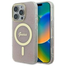 Guess IML 4G MagSafena iPhone 16 Pro Hülle – Rosa