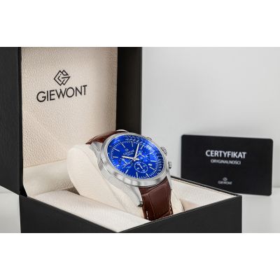 8. Giewont Chronograph Saphir Silber Blau Herrenuhr GW7650-A5