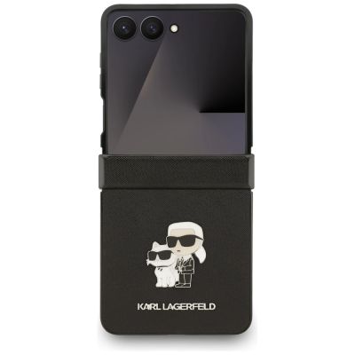 2. Karl Lagerfeld Saffiano Karl&Choupette Pin Case für Samsung Galaxy Z Flip 7 - Schwarz
