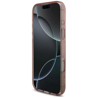 5. Guess IML Flowers Pearl Strap MagSafe Hülle für iPhone 18 Pro Max / 17 Pro Max – rosa