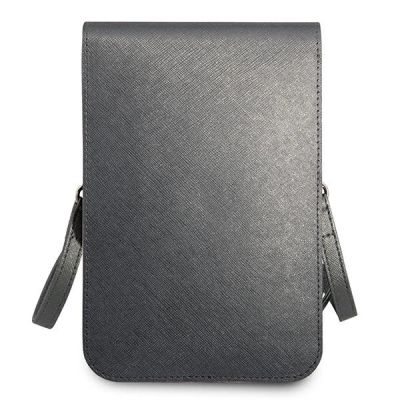 5. Guess Handtasche GUWBSATMGR grau / graues Saffiano-Dreieck