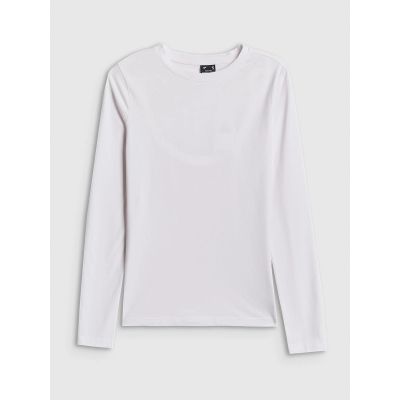 7. Langärmliges, schmal geschnittenes, glattes Damenshirt, Größe 4F 4FRSS26TLONF658-10S