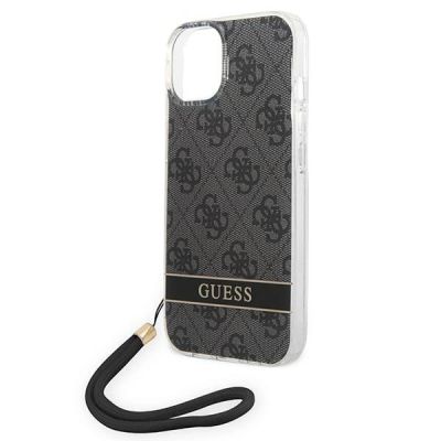 4. Guess GUOHCP14MH4STK iPhone 14 Plus 6,7 "schwarz / schwarzes Hardcase 4G Print Strap