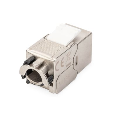 36. Keystone-Buchse RJ45 (8P8C) Kat. 6A, STP, geschirmt, werkzeuglos, Stahl, 24 Stück.