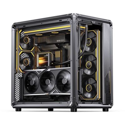 25. Jonsbo X400 PC-Gehäuse, Midi-Tower, ATX, gehärtetes Glas – grau