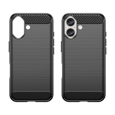 2. Carbon Case Silikonhülle für iPhone 16 Plus - Schwarz