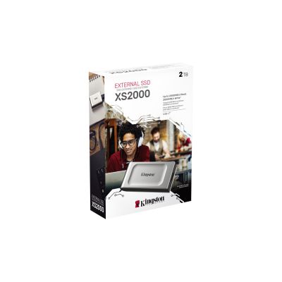 4. Kingston XS2000 Externe SSD-Festplatte (2 TB; USB 3.2; Silber; SXS2000/2000G)