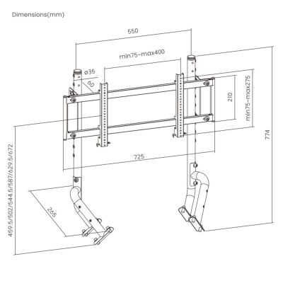 7. Oplite OP-R8-SMSB Monitorhalterung/Ständer für 144,8 cm (57") Monitore, Schreibtisch, Schwarz