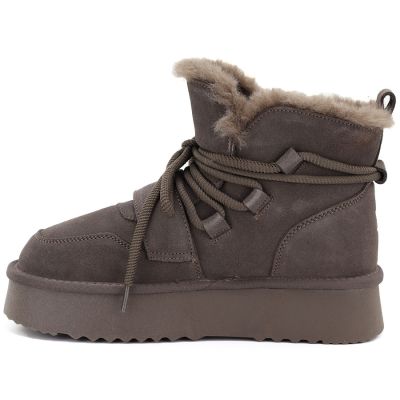3. Damen-Plateau-Ankle-Boots aus braunem Wildleder von Big Star (UU274314)