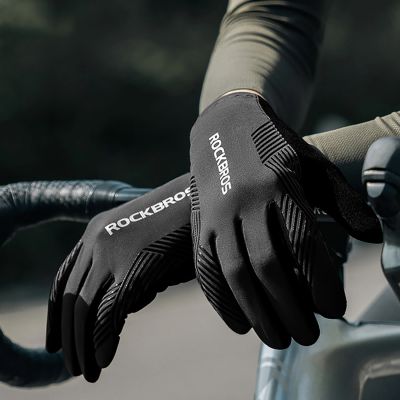 12. Rockbros Fahrradhandschuhe Frühling/Sommer/Herbst, Full, Größe: L - Schwarz