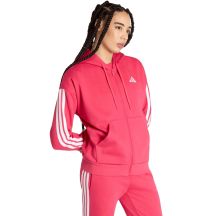 adidas Essentials Damen-Fleece-Hoodie mit 3 Streifen und durchgehendem Reißverschluss, Pink KF6272