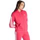 adidas Essentials Damen-Fleece-Hoodie mit 3 Streifen und durchgehendem Reißverschluss, Pink KF6272