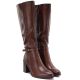 5. Damenstiefel mit Blockabsatz, braun, Sergio Leone KZ-08