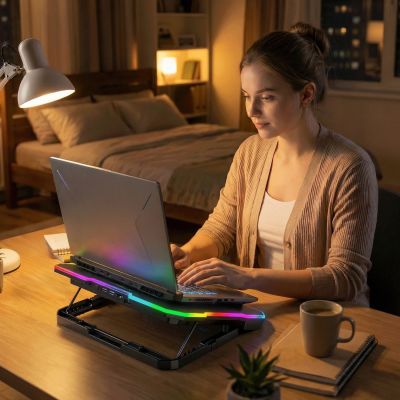 7. Wozinsky WDCX-A26 NitroCool RGB Gaming-Laptop-Kühlpad – Schwarz