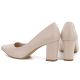 10. Damenpumps in Creme-Rosa mit Blockabsatz, Sergio Leone PB414