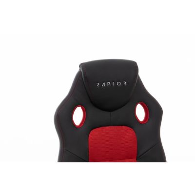 9. Raptor Gaming 437764 Gaming-Stuhl, gepolsterter Sitz, Schwarz, Rot