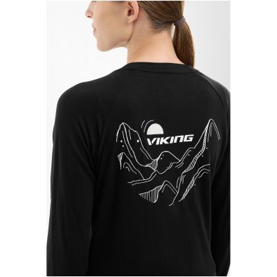5. Damen-Sweatshirt Viking Longsleeve Andali – Schwarz/Hellgrau, Größe: M
