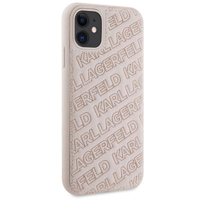 4. Karl Lagerfeld Quilted K Pattern Hülle für iPhone 11 / Xr – Rosa
