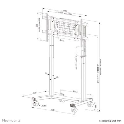 17. Neomounts FL55-975BL1 Medienständer, schwarz, flach, für Medienkarten/Medienwagen