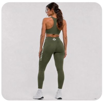 7. Lange Damen-Leggings in Armeegrün (Kampfbekleidung) | DBX Bushido