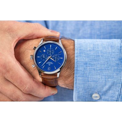 4. Giewont Herrenuhr Chronograph Saphir Braun Blau GW6310-A5
