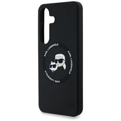 6. Karl Lagerfeld Silikon Double Heads And Circle MagSafe Samsung Galaxy S25 Hülle schwarz
