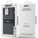 8. DKNY Lederhülle mit Monostreifen und Metalllogo für iPhone 14 Pro Max – Schwarz