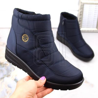 2. News W EVE437B marineblaue Schneestiefel mit Keilabsatz