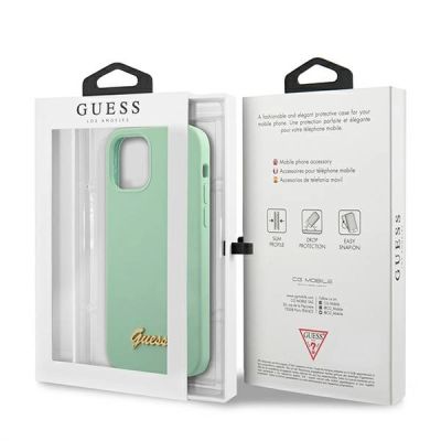 8. Guess Metal Logo Script Case für iPhone 12 Pro Max 6,7" - Grün