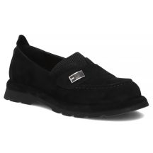 Damen-Ledermokassins mit Gummiband, schwarz, Filippo DP7947