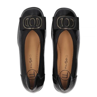 4. Schwarze Lacklederpumps mit Blockabsatz, Modell Filippo DP6960