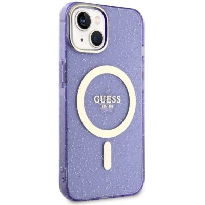 4. Guess GUHMP14MHCMCGU iPhone 14 Plus 6,7" lila/lila Hardcase Glitter Gold MagSafe