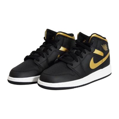 3. Air Jordan 1 Mid Junior (GS) Basketballschuh Schwarz/Metallic-Gold - DQ8423-071