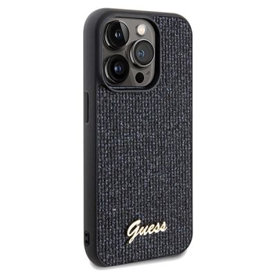 4. Guess Disco Metal Script Hülle für iPhone 14 Pro Max – Schwarz
