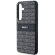 5. DKNY Leder-Monostreifen- und Metall-Logo-Hülle für Samsung Galaxy S24+ – Schwarz