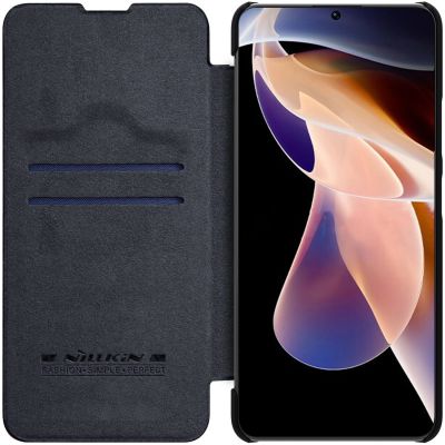 7. Nillkin Qin Case Hülle für Xiaomi Redmi Note 11 Pro+ (China) / Redmi Note 11 Pro (China) / Mi11i HyperCharge Kameraschutz Holster Cover Flip Case Schwarz
