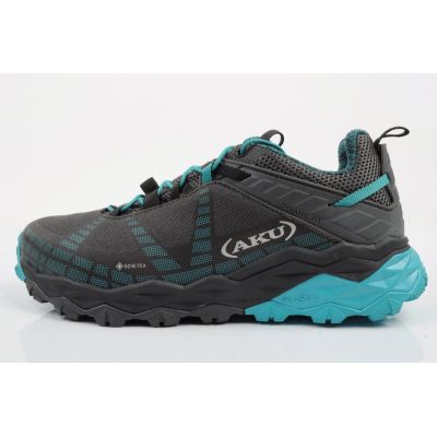 2. Aku Damen Flyrock Gore-Tex Trekking-Sportschuhe, strapazierfähig, grau-blau
