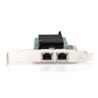 10. DIGITUS PCIE-Netzwerkkarte, kabelgebunden, 2x RJ45, Gigabit 10/100/1000 Mbit/s, niedriges Profil, DN-10132
