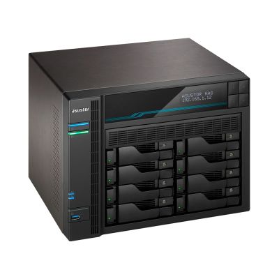5. AS6510T NAS; LOCKERSTOR 10, 10x (3,5" SATA HDD/ 2,5" SSD), Intel Atom C3538, 8 GB DDR4 SODIMM (max. 64 GB), 2x 10GbE, 2x 5GbE, 2x M.2 2280 NVMe PCIe 3.0, 2x USB 3.2