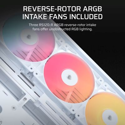 4. Corsair FRAME 4500X RS-R ARGB Midi-Tower-Gehäuse mit Seitenwand aus gehärtetem Glas, Weiß